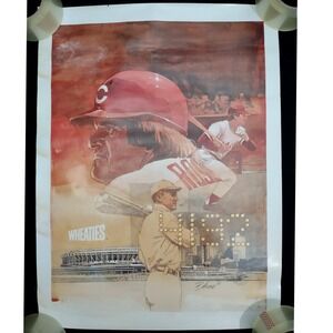Vintage 1985 Pete Rose Wheaties 4192 Hit King Poster Art by Buttram Reds‎ MLB